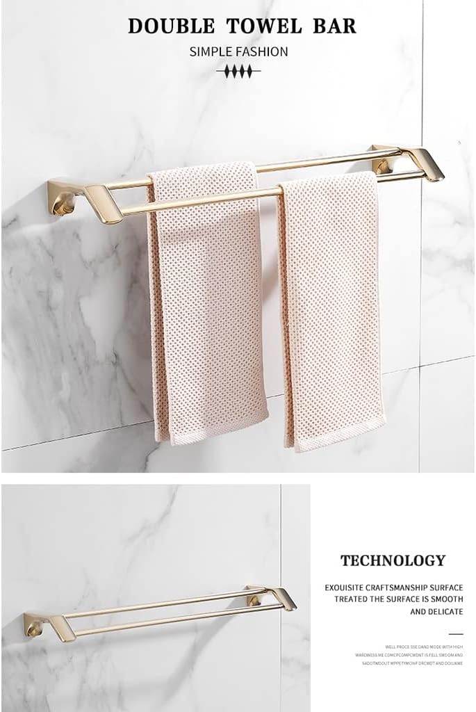 Bathroom Rack Bathroomccessories Paperolder, Corner Shelf, Rail, Toilet Brusholder, Towel Racks, Brass Gold Bathroomardware Set Bathroomecor Soapish(Double Towel Bar)