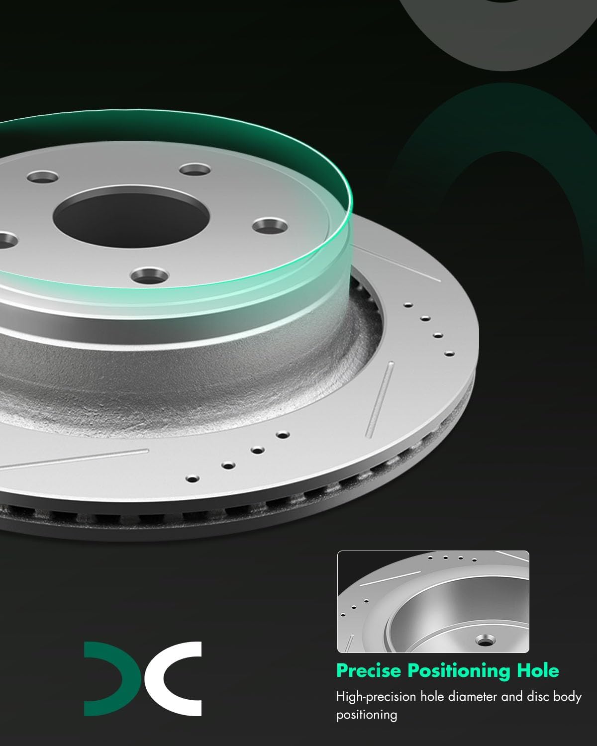 SCITOO Rear 13.86' 5/Lugs Brake Pads and Rotors Kits Fit For Chrysler Aspen 2007-2009,For Dodge For Durango 2004-2009,For Dodge Ram 1500 2002-2010,For Ram 1500 2011-2018