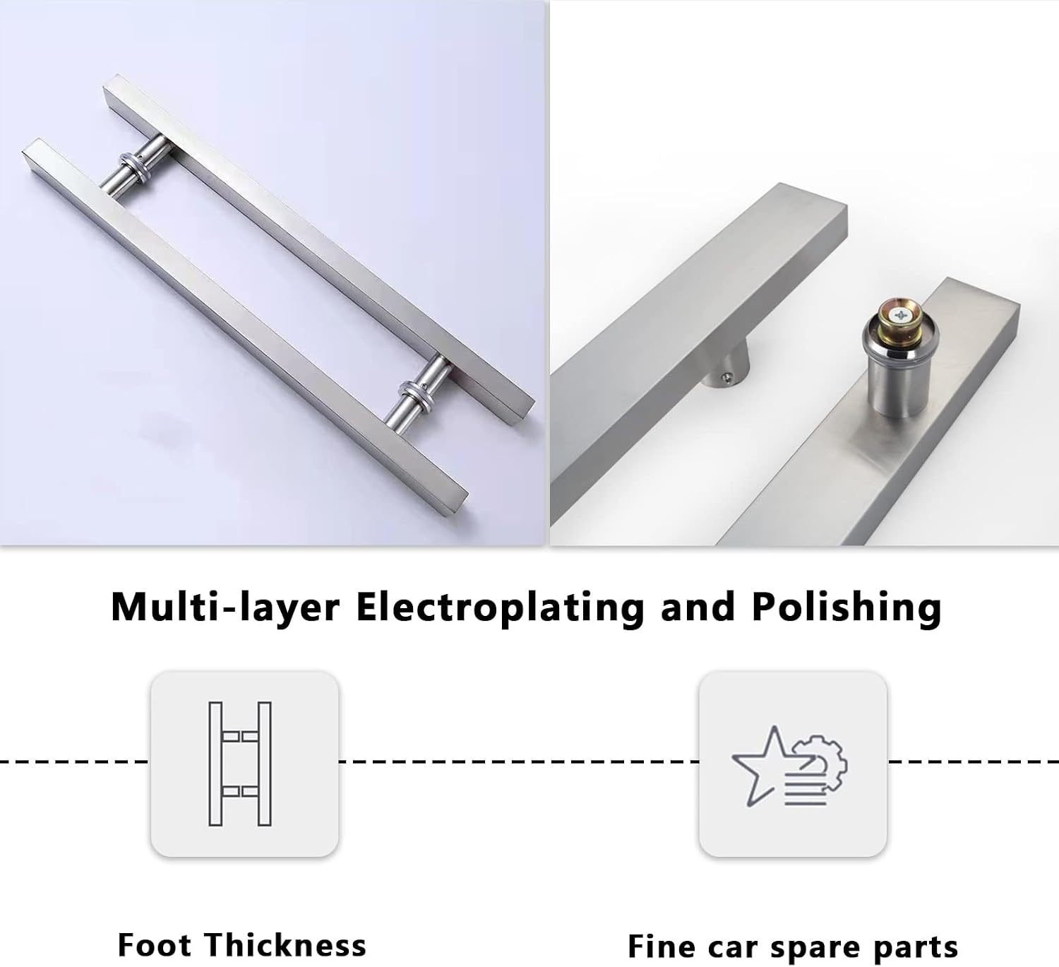 Premium Shower Door Handle, Bathroom Glass Door Grab Bar & Towel Bar - Adjustable 200mm to 800mm in Silver & Gold Finish for Easy Grip & Modern Style