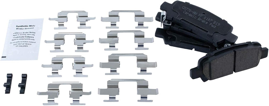 TRQ Rear Brake Pad and Rotor Set Ceramic Rotors Calipers Compatible with 2009 Subaru Legacy 3.0 R