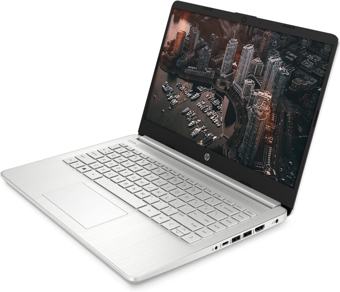 HP 14' HD Laptop, AMD Ryzen 5 5500U Hexa-Core Processor, 16GB RAM 512GB PCIe SSD, Bluetooth, Webcam, WiFi, SD Media Card Reader, Windows 11 Home, Natural Silver
