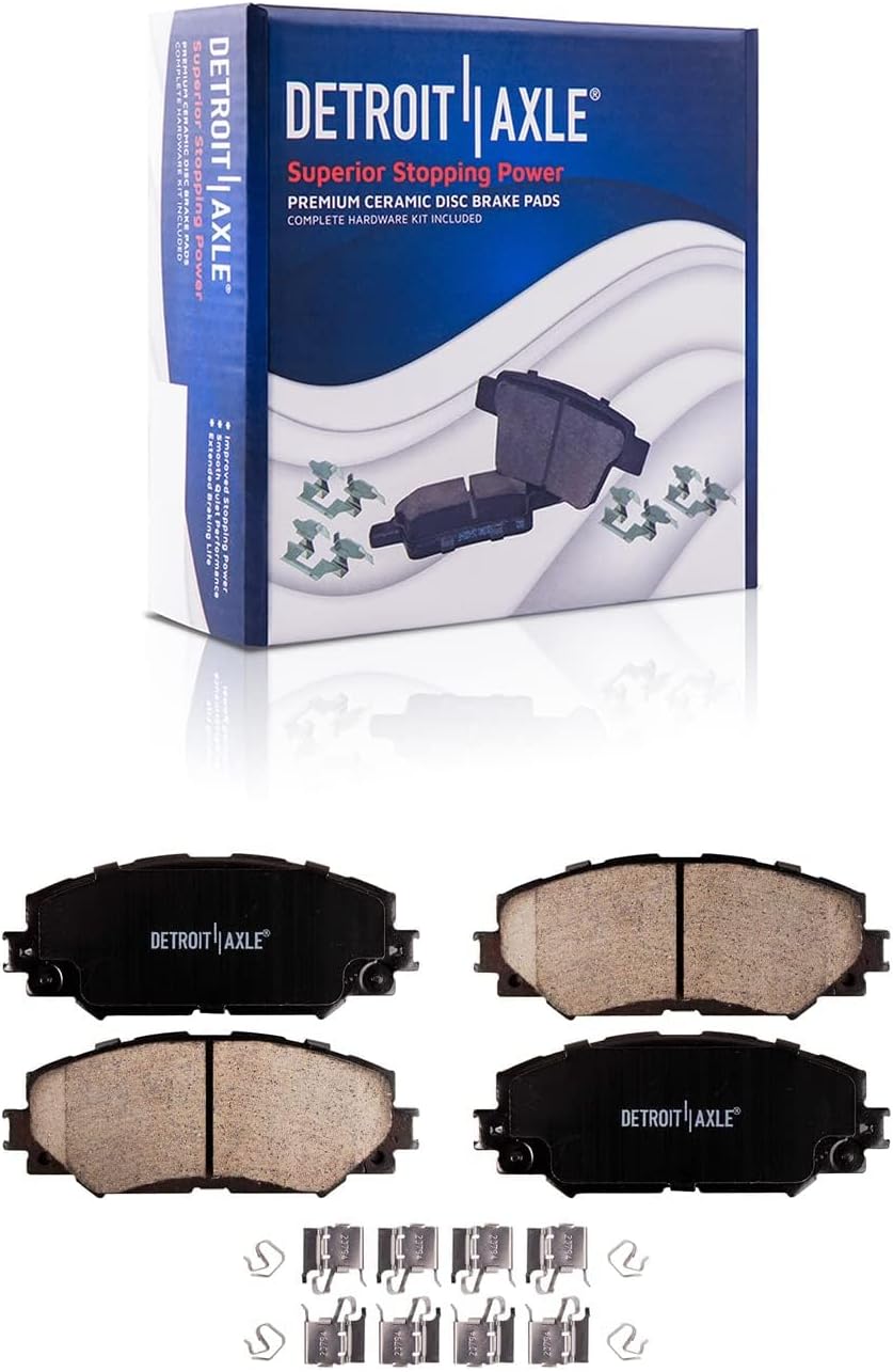Detroit Axle - Brake Kit for 2008-2015 Scion xB Front & Rear Drilled & Slotted Disc Brake Rotors Ceramic Brakes Pads 2009 2010 2011 2012 2013 2014 Replacement: 10.83' inch FRONT Rotor