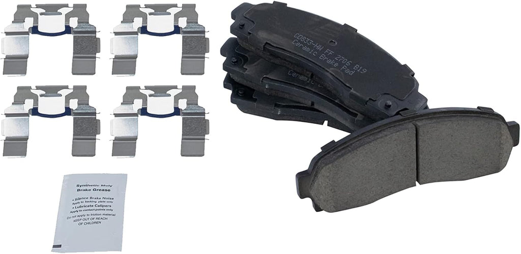 TRQ Front Brake Pad and Rotor Set Ceramic Rotors Calipers Hoses Compatible with 2001-2002 Ford Explorer Sport Explorer Sport Trac 2003-2011 Ranger 2003-2009 Mazda B4000