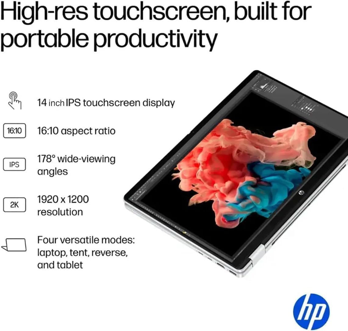 HP OmniBook 5 Flip (Next Gen Envy x360) 2-in-1 Touchscreen AI PC Laptop (14' FHD+, Intel 10-Core 7 150U (> i7 1355U), 16GB DDR5, 512GB SSD) for Designer, IST Hub, 5MP IR Webcam, Win 11 Home