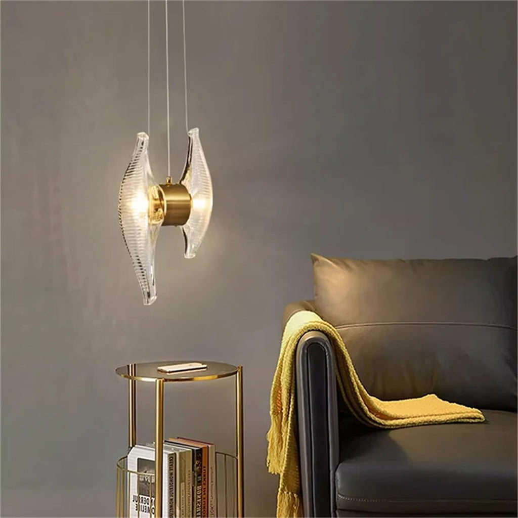 Glass LED Chandelier Gold Silver Metal Cord Adjustable Lighting Fixrures for Dining Room Bedroom Kitchen Foyer,Dining Light Fixtures