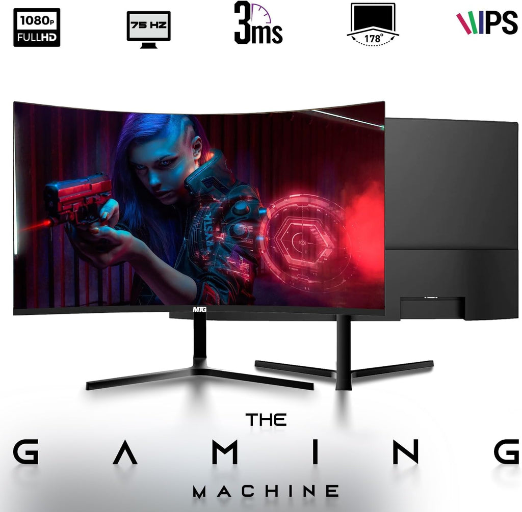 TechMagnet Nova Gaming Desktop PC Bundle with Core i7 32GB RAM 1TBSSD 24 inch Curved Monitor GTX 1660S Graphic RGB Keyboard with AI-Enabled Copilot Key Mouse Headphones Webcam Windows 11(Renewed)