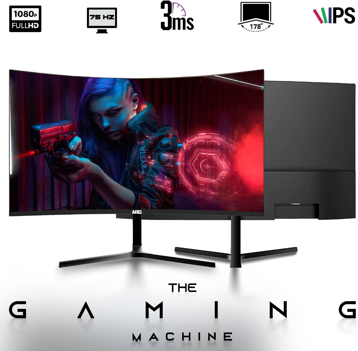 TechMagnet Nova Gaming Desktop PC Bundle with Core i7 32GB RAM 1TBSSD 24 inch Curved Monitor GTX 1660S Graphic RGB Keyboard with AI-Enabled Copilot Key Mouse Headphones Webcam Windows 11(Renewed)
