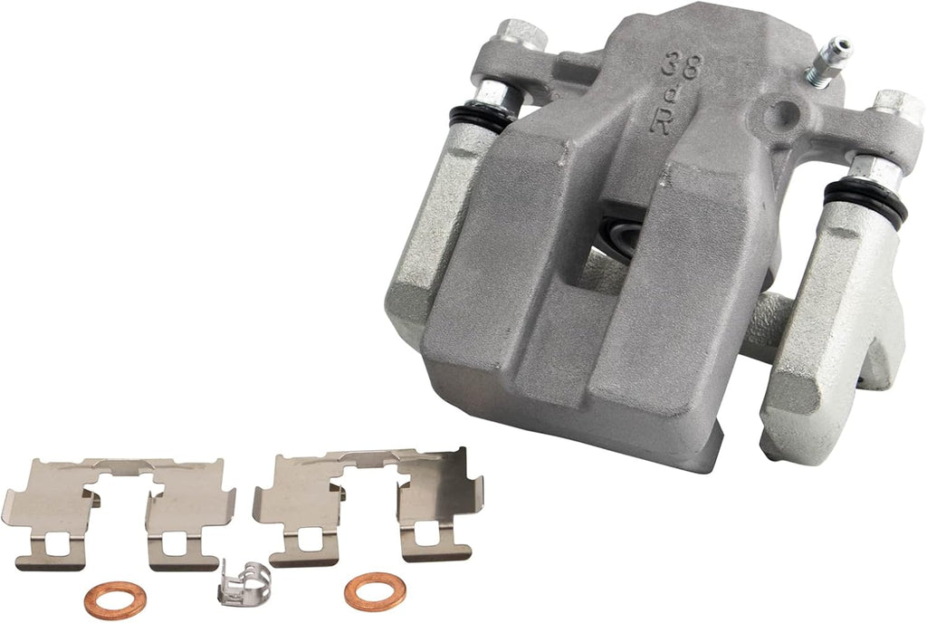 TRQ Rear Brake Pad and Rotor Set Ceramic Solid Rotors Calipers Compatible with 2006-2011 Toyota RAV4