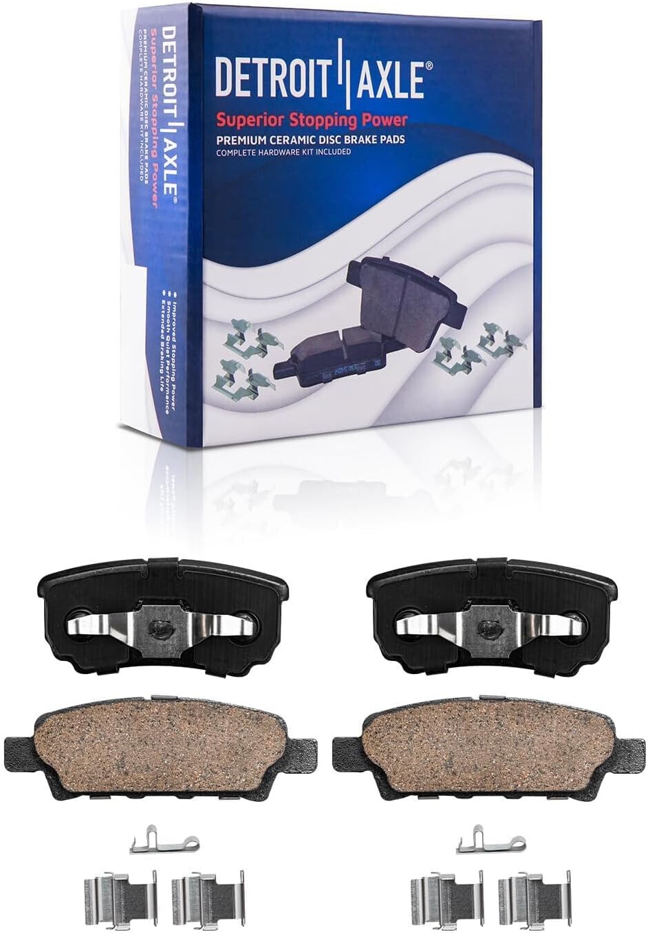 Detroit Axle - Brake Kit for 2004 2005 2006 Mitsubishi Lancer Replacement Drilled & Slotted Disc Brake Rotors Ceramic Brakes Pads Front and Rear
