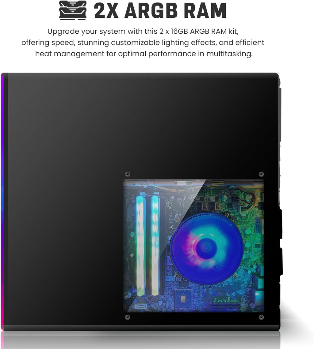 Hp Desktop Computer PC – Intel Core i5, 16GB ARGB RAM, 512GB SSD, 24 Inch Curved Monitor, RGB Keyboard with AI Copilot Key and Mouse, RGB Soundbar, Windows 11(Renewed)