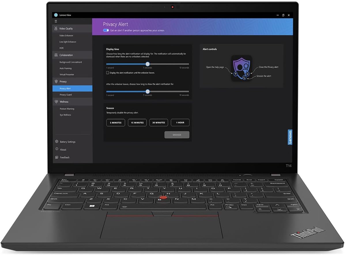 Lenovo ThinkPad T14 Gen 4 21HD0086US 14' Notebook - WUXGA - 1920 x 1200 - Intel Core i5 13th Gen i5-1345U Deca-core (10 Core) - 16 GB Total RAM - 16 GB On-Board Memory - 256 GB SSD - Thunder Black