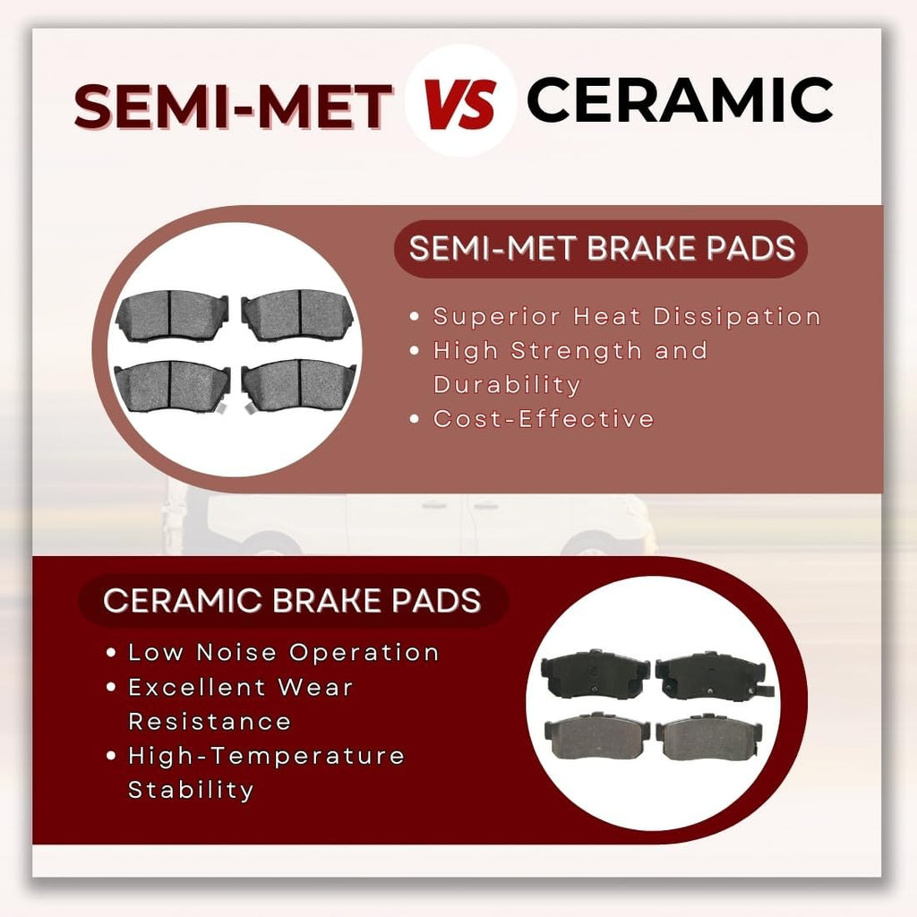 Front Ceramic Brake Pads and Brake Rotors Kit, Set of 3 Front Brake Kit for Ford Fiesta 1.6L 2011 2012 2013 2014 2015 2016 2017 2018 2019, for Fiesta 1.0L 2014 2015 2016 2017