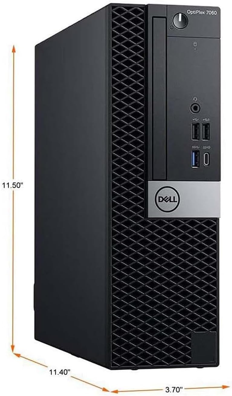 Dell Optiplex 7060 SFF Desktop Computer PC with 24' FHD Computer Monitor, Core i7-8700 3.2GHz-4.6GHz, Keyboard, Mouse, 16GB Ram, 512GB SSD, DP, Windows 11 Pro(Renewed)