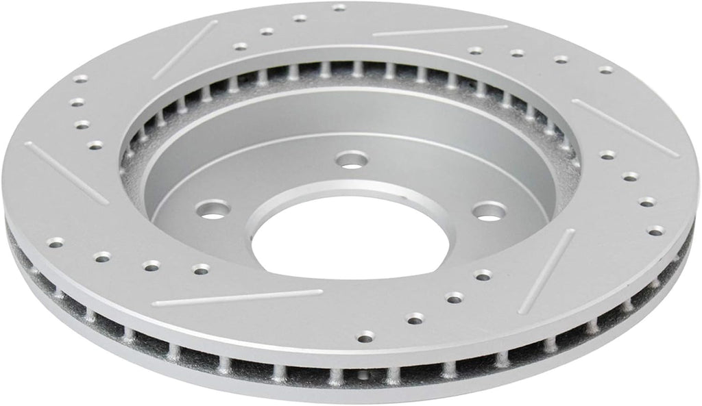 TRQ Performance Front Brake Pad and Rotor Set Ceramic Vented Coated Drilled Slotted Rotors Calipers Compatible with 1999-2003 Ford F-150 2004 F-150 Heritage