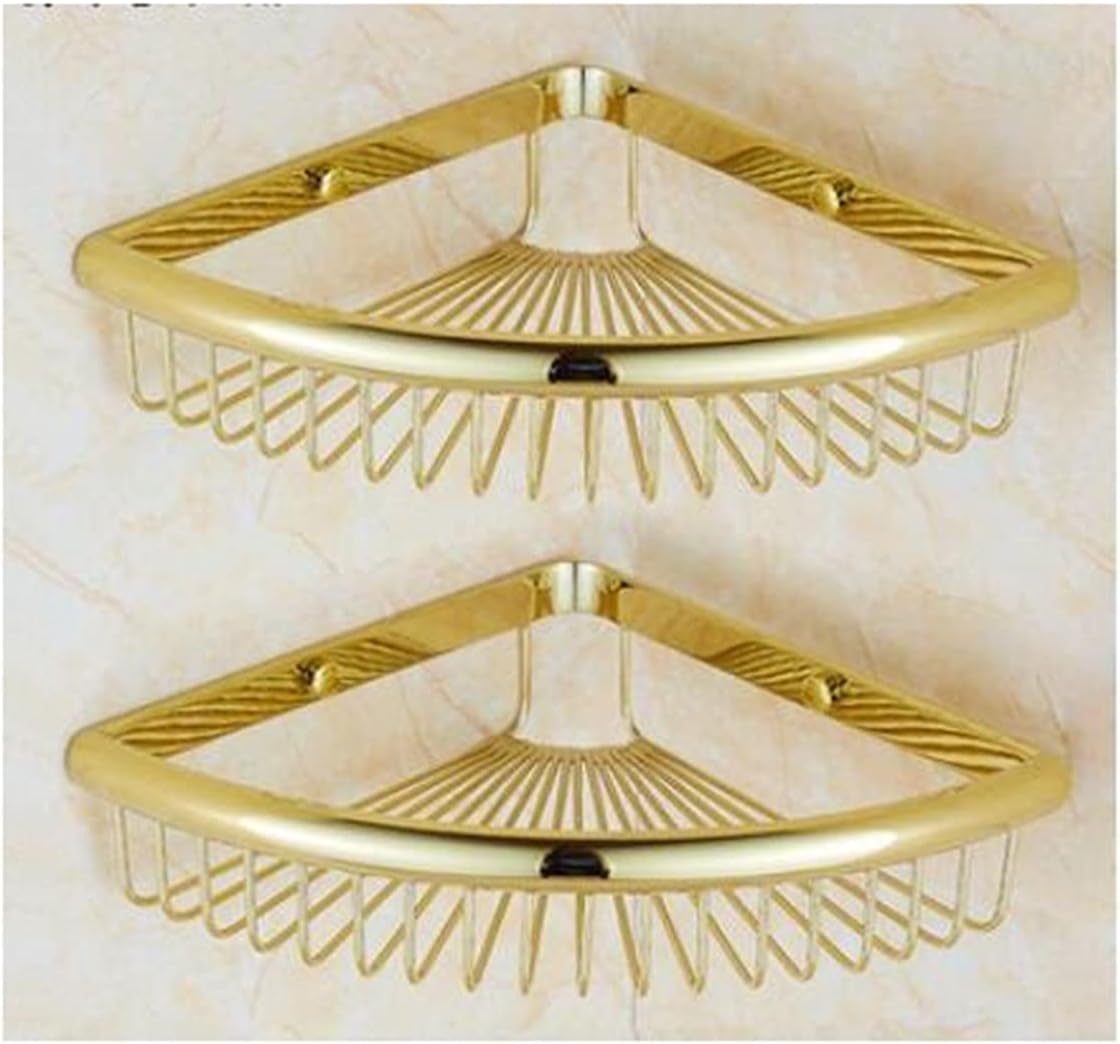 Bathroom Hardware Sets Gold Bath Sets Towel Rack Paper Holder Toilet Brush Holder Hooks Bathroom Hardware Towel Set,Single Towel Bar(Corner Shelf)