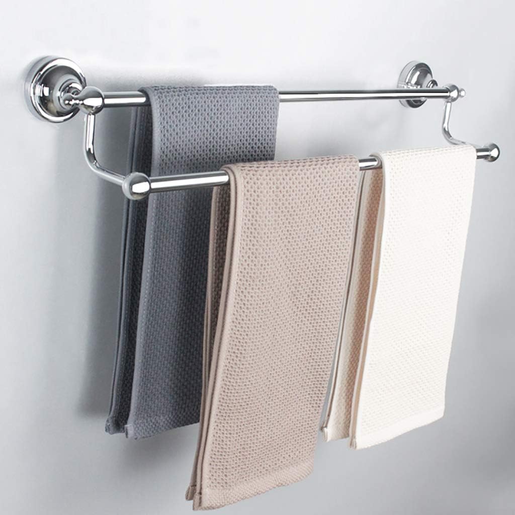 Stainless Steel Double Towel Rack for Bathroom - Wall-Mounted Towel Holder in Silver & Gold Finishes - 3 Stylish Bathroom