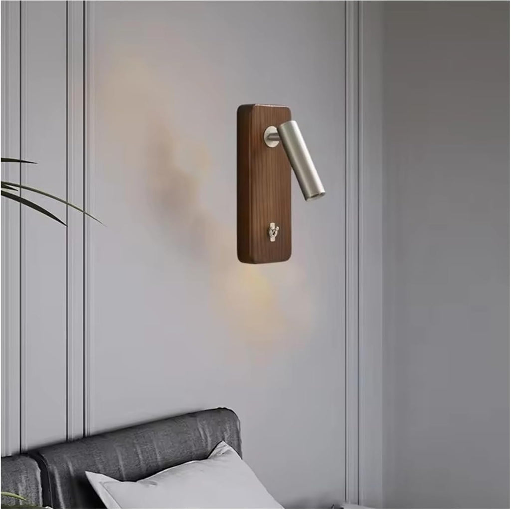 with Switch Wall Lamp Gold Silver Brass Wooden Lighting Fixtures for Bedroom Reading Hotel Office E27 Bulb,Elegant