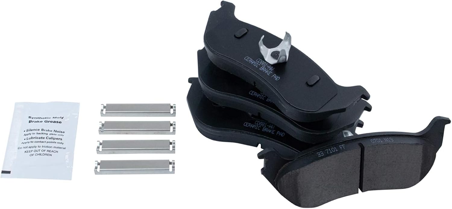 TRQ Rear Brake Pad and Rotor Set Ceramic Solid Rotors Calipers Compatible with 2002-2005 Ford Explorer 2002-2005 Mercury Mountaineer