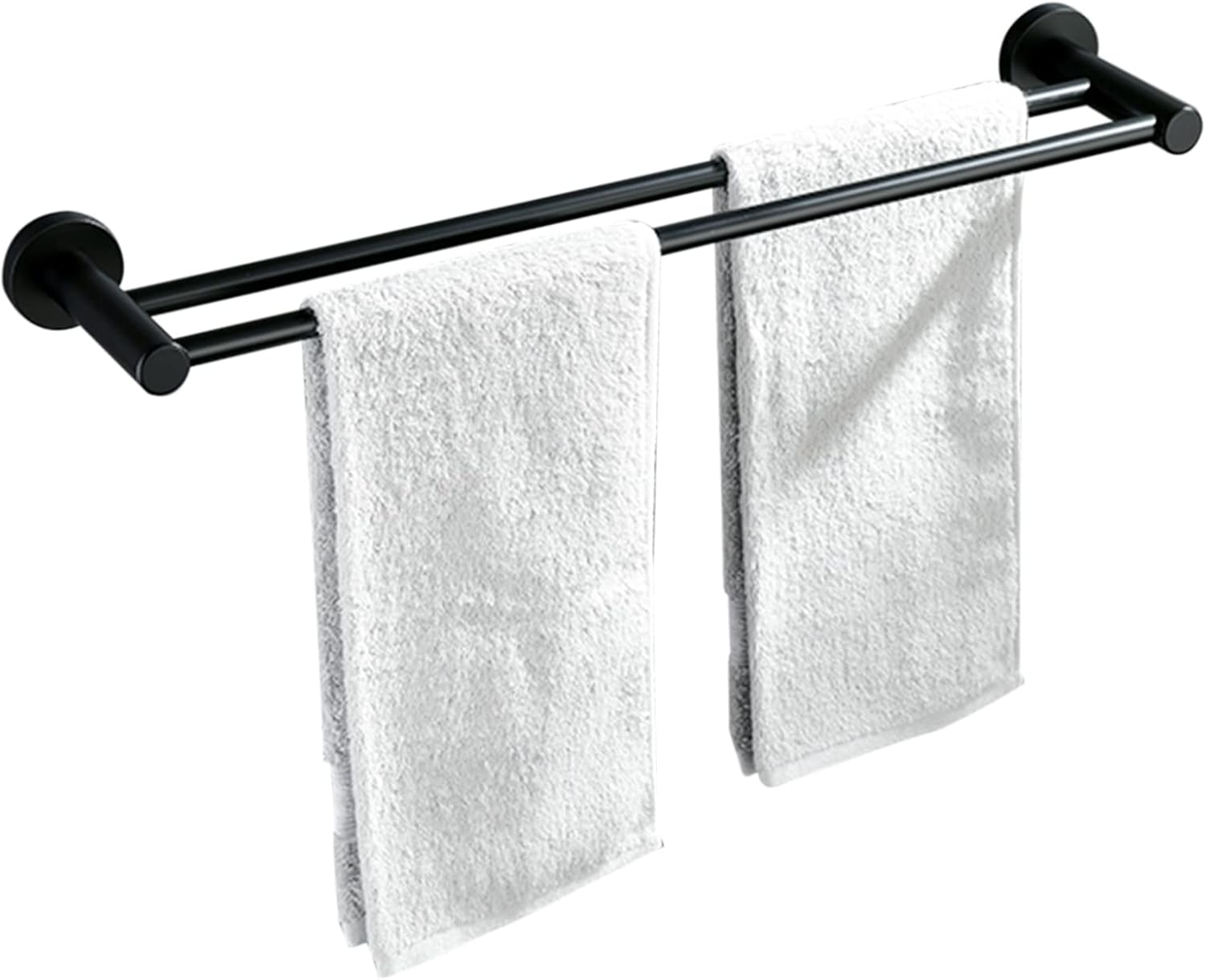 Towel Rack Stainless Steel Towel Hanger No Drilling Towel Holder Wall Mounted Self Adhesive Double bar for Bathroom Toilet,Gold Bathroom (Color : Black)