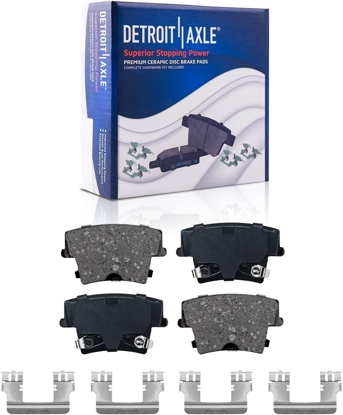 Detroit Axle - Brake Kit for Chrysler 300 Dodge Magnum Challenger Charger, 12.60'' inch Front & Rear Drilled & Slotted Brake Rotors Ceramic Brake Pads w/Hardware Replacement