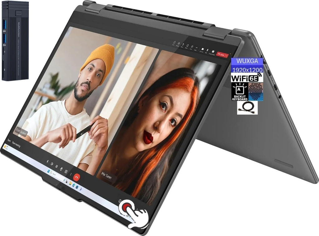 Lenovo Yoga 7i 2-in-1 16' 2K WUXGA Touchscreen Laptop, Intel Core Ultra 5 125U 12-Core Processor, 16GB RAM 1TB SSD, Fingerprint Reader, Backlit Keyboard, Wi-Fi 6E, Windows 11 Home, Storm Grey