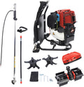 35.4CC Gas Powered Weed Wacker, 4-Stroke 1KW 4500-8500RPM Gasoline Weed Eater String Trimmer, Backpack Lawn Edge Cutter, Brush Cutter, Hedge Trimmer for Farmland Weeding, Harvesting, Clearing