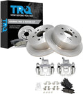 TRQ Rear Brake Pad and Rotor Set Ceramic Rotors Calipers Compatible with 2004-2007 Toyota Highlander