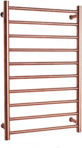 Wall-Mounted Electric Towel Warmer 10-Bar Stainless Steel Heated Towel Rack Energy-Saving Drying Rack for Bathroom Luxe Rose Gold Finish Compact Design,Aa-Rose Gold