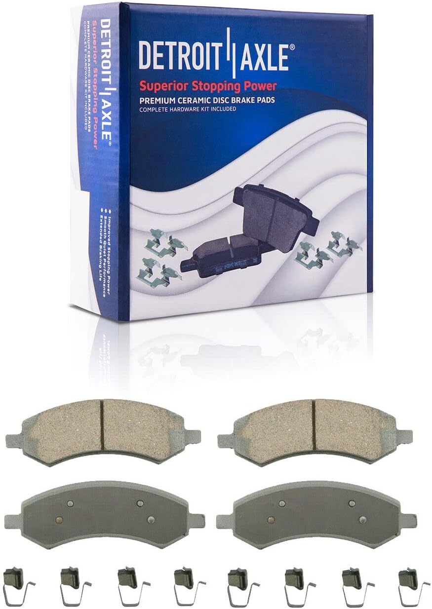 Detroit Axle - Front Disc Rotors Brake Pads Wheel Hub Bearings + 20pc Lug Nuts Replacement for 2006 2007 2008 Dodge Ram 1500 5 Lugs - 26pc Set