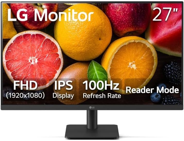 LG 27' IPS FHD (1920x1080) Computer Monitor, 100Hz Refresh Rate, 5ms Response Time, Black Stabilizer, Crosshair, and Dynamic Action Sync, HDMI, Black - 27MS540W-B (Renewed)