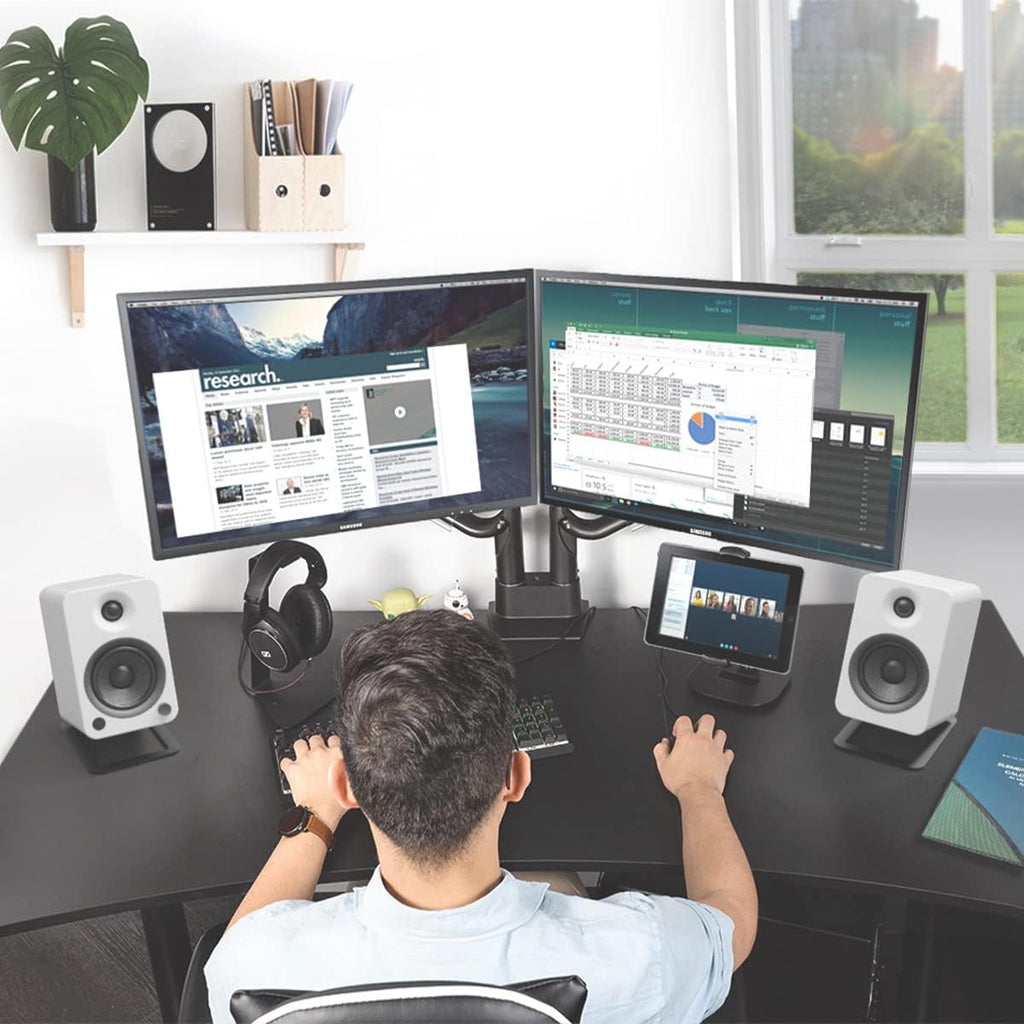 Kanto DMS2000 Dual-Monitor Desktop Mount for 17' - 32' Displays with Gas-Shocks (Black)