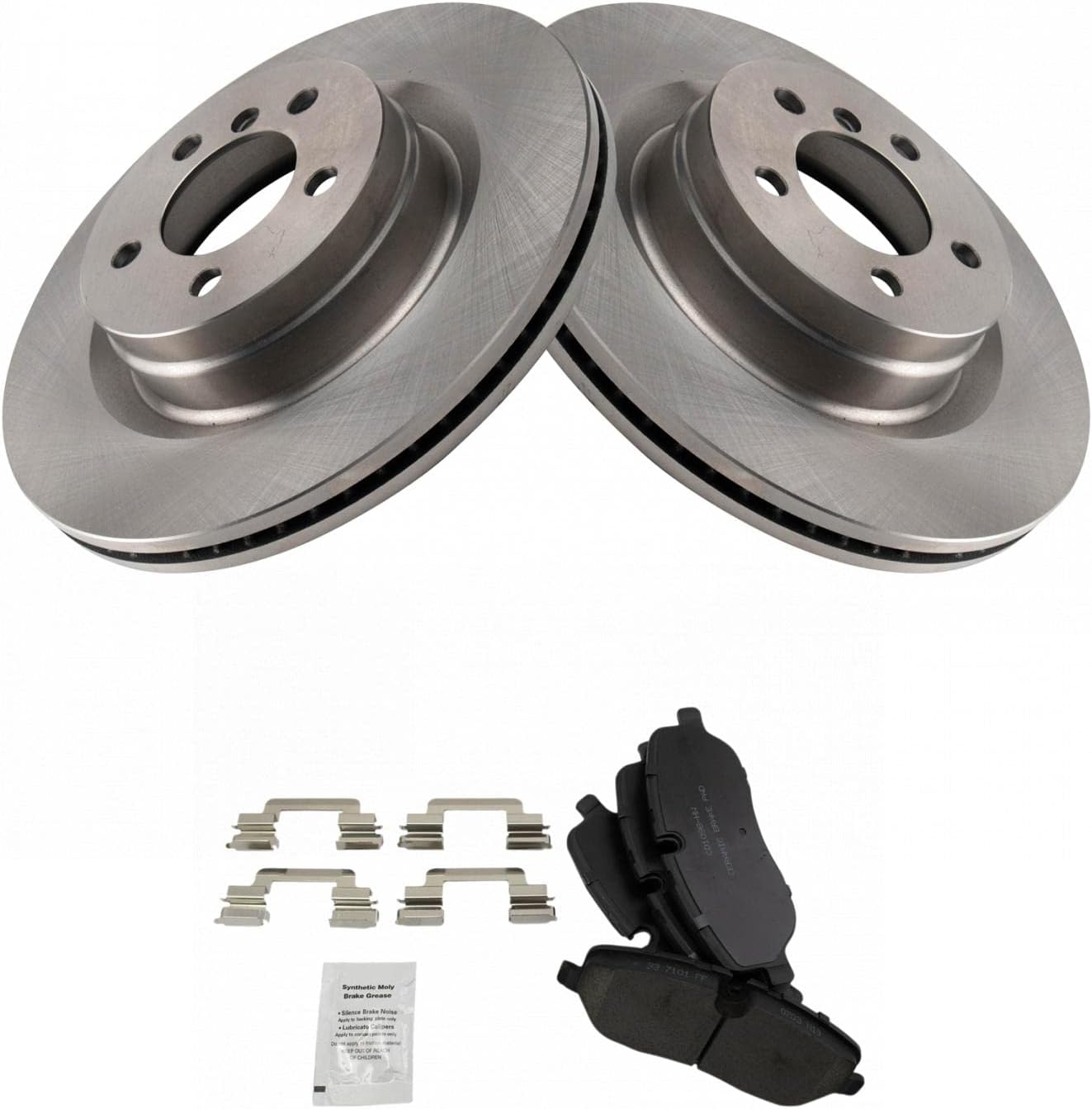 TRQ Front Brake Pad and Rotor Set Ceramic Compatible with 2006-2009 Land Rover Range Rover