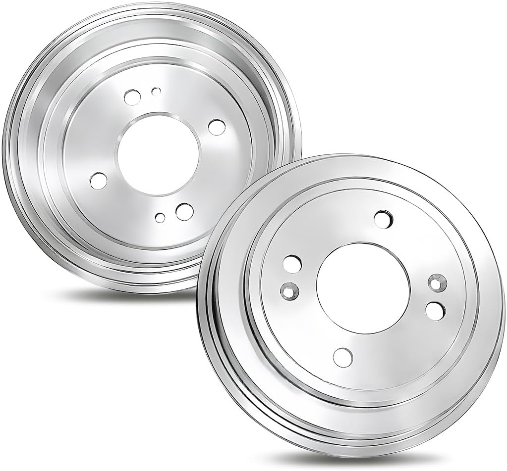 2 PC Rear Brake Drum 9.62inch (244.35mm) Replacement Brake Kit 4 Lug fits Ford Fiesta 1.6L 2011 2012 2013 2014 2015 2016 2017 2018 2019, fits Ford Fiesta 1.0L 2014 2015 2016 2017