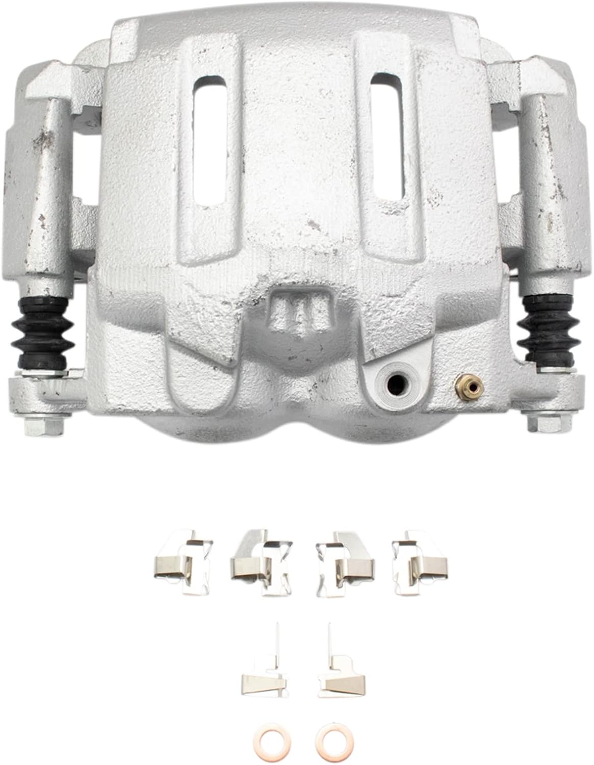 TRQ Front Performance Brake Pad, Caliper, & Rotor Kit Semi-Metallic Premium G-Coated Compatible with 2005-2012 Ford F-250 Super Duty F-350 Super Duty