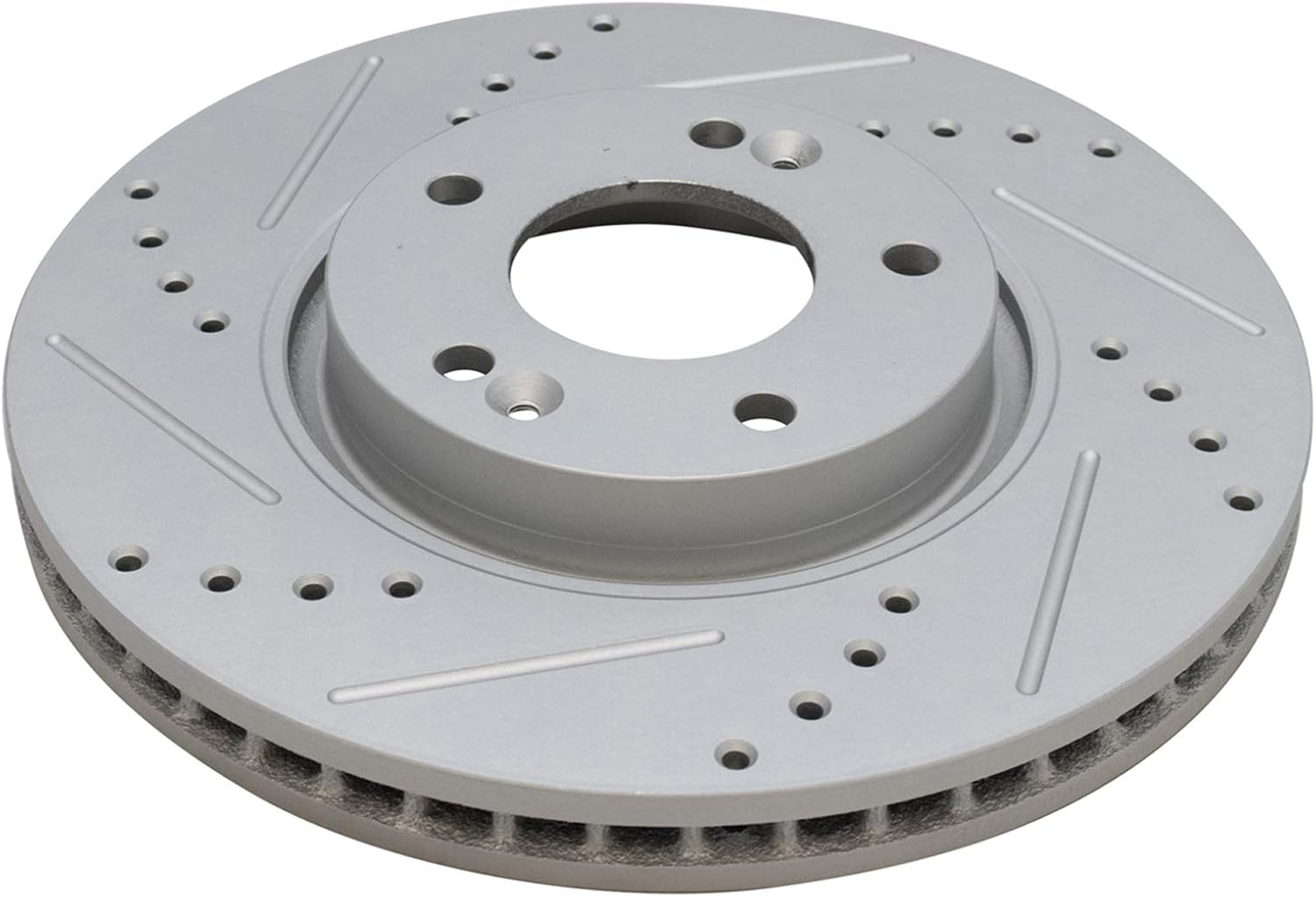 TRQ Performance Front Brake Pad and Rotor Set Ceramic Vented Coated Slotted Drilled Rotors Calipers Compatible with 2011-2014 Hyundai Sonata