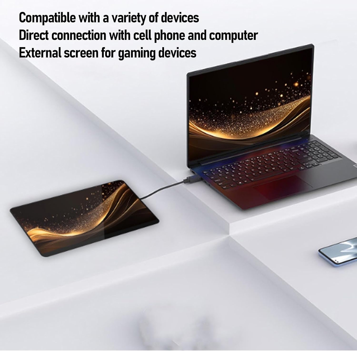 Asixxsix Portable Monitor 11.6 Inch, 2.5K FHD Touchscreen 120HZ, USB HDMI Type C mini HD, 3.5mm Headphone Jack, Lightweight Second Monitor with Stand, for Laptop PC, Plug & Play