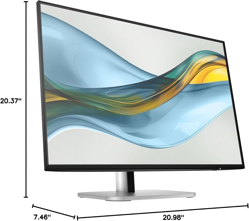 HP Series 5 Pro 24' 100Hz 300 Nits WUXGA IPS Monitor, Anti Glare, Flicker Free, VESA Mount (100mm), Adjustable Tilt, Swivel, Pivot & Dockztorm USB Port Expander, Black/Silver Color 2 Pack