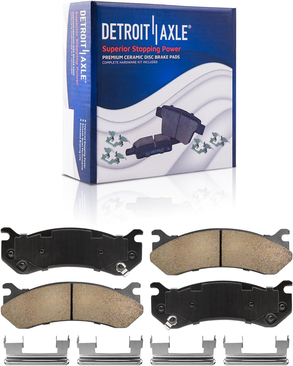 Detroit Axle - Front 8pc Brake Kit for Chevy Silverado GMC Sierra Savana Express Yukon XL 1500 Escalade ESV EXT, Drilled Slotted Disc Brake Rotors Ceramic Brake Pads Brake Calipers Replacement