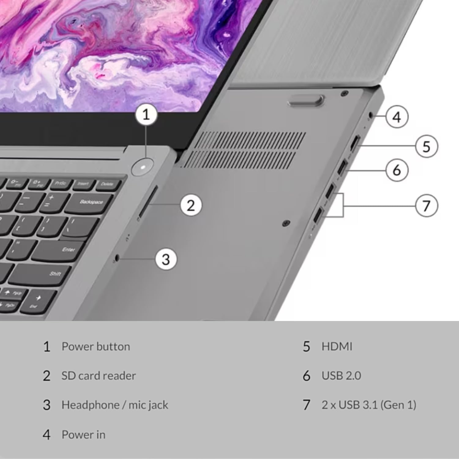 Lenovo IdeaPad 3 Laptop, 14' FHD Display, Intel Core i5-1135G7, 12GB RAM, 512GB SSD, Camera, SD Card Reader, Bluetooth, Wi-Fi 6, Windows 11 Home, Grey