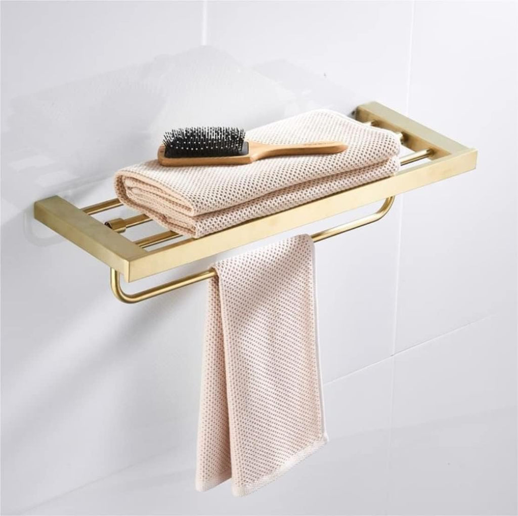 Towel Racks 304 Stainless Steel Brushed Towel Rack Double Towel Bar Wall-Mounted Towel Rail for Bathroom Kitchen Organizer