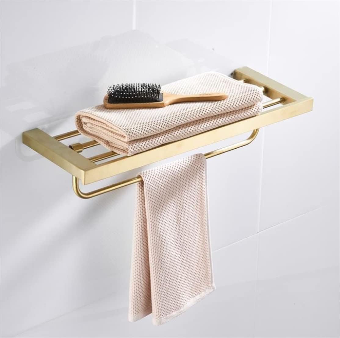 Towel Racks 304 Stainless Steel Brushed Towel Rack Double Towel Bar Wall-Mounted Towel Rail for Bathroom Kitchen Organizer