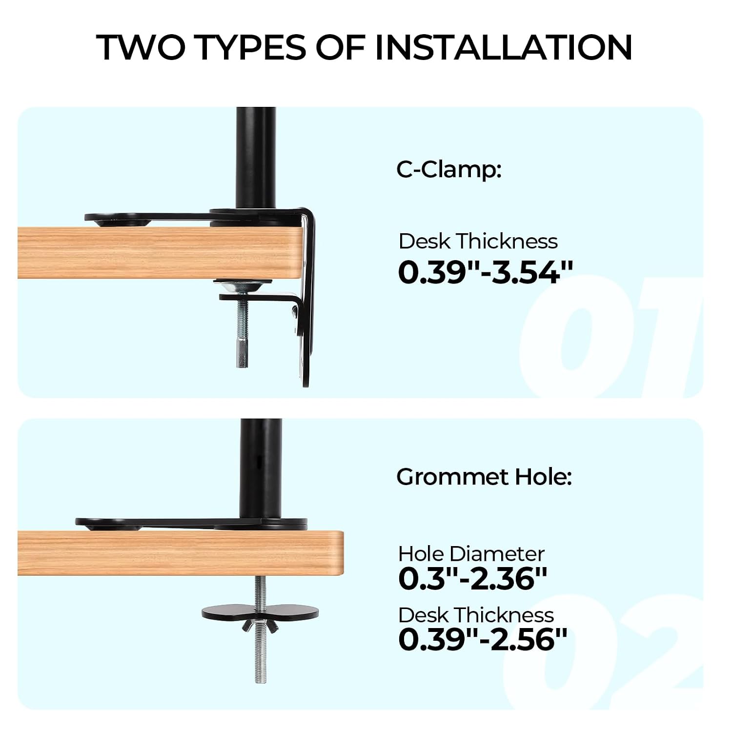 Triple Monitor Mount - Vesa Mount，Gas Spring Adjustable 3 Monitor Desk Stand with Swivel，Tilt，and Clamp Functions for Computer Screens from 17-32 Inches，Each Stand Holds 19.8 LBS