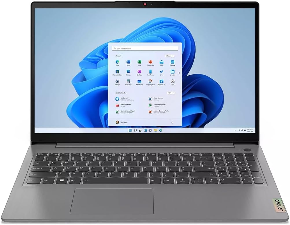 Lenovo IdeaPad 3 15IAU7 15.6' Full HD Touchscreen Laptop, Intel Core i7-1255U 1.7GHz, 8GB RAM, 512GB SSD, Windows 11 Home, Arctic Gray