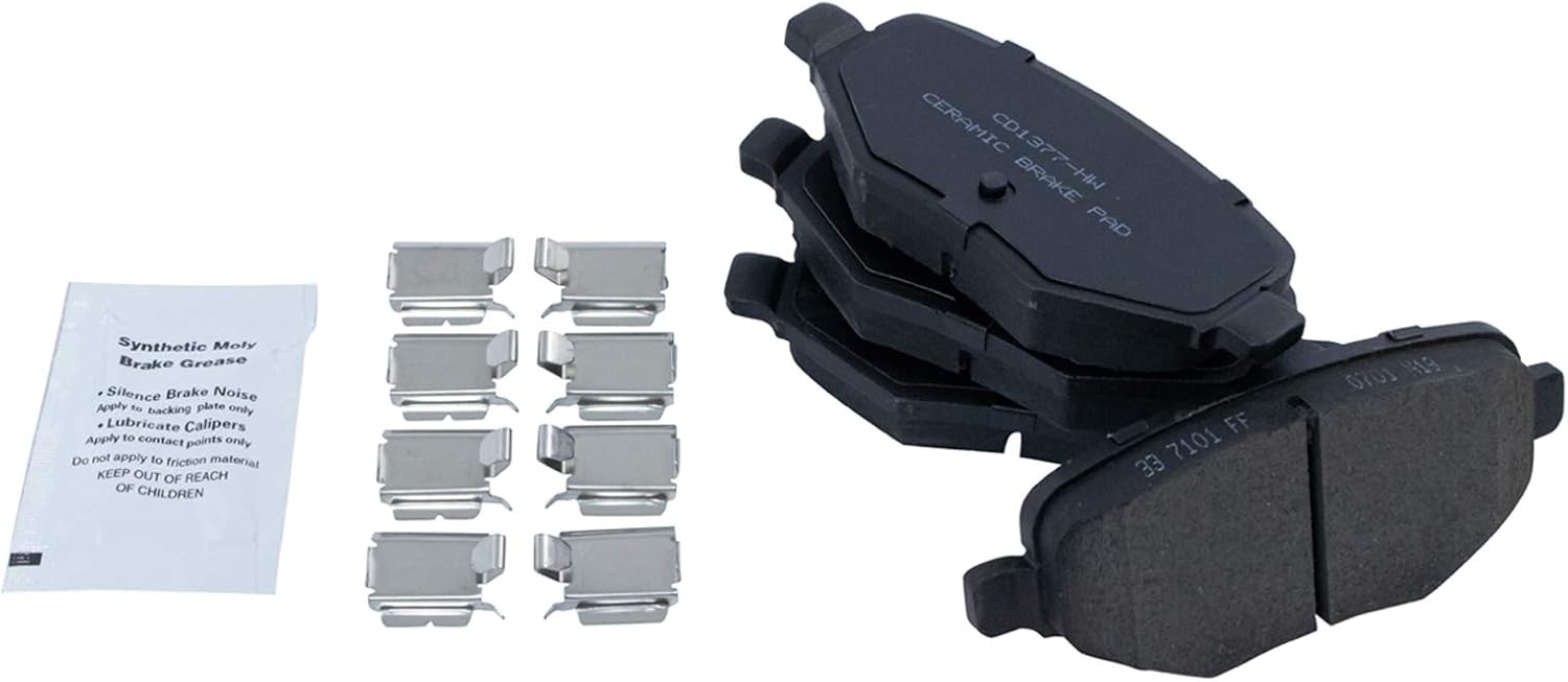 TRQ Rear Brake Pad and Rotor Set Ceramic Solid Rotors Calipers Compatible with 2011-2018 Ford Explorer 2010-2012 Flex 2013-2018 Taurus 2010-2013 Lincoln MKT