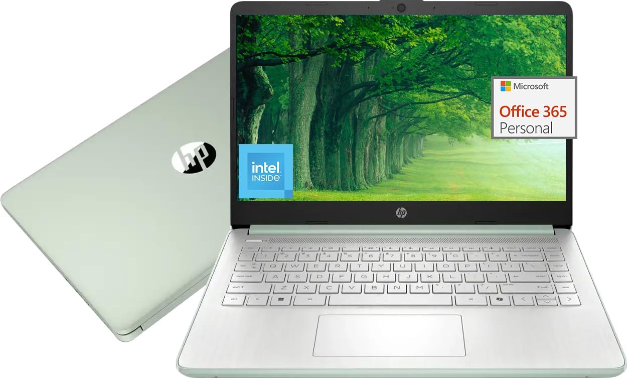HP Laptop 14' for Students & Home, 1 Year Office 365, 4GB RAM, 256GB Storage(128GB UFS + 128GB SD Card), Intel Quad-Core Processor(Beat i3-1115G4), Wi-Fi 6, Webcam, USB C, Win 11 Pro