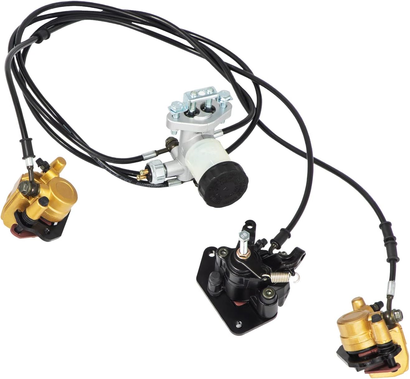 Vevor Go Kart Brake Master Cylinder Kit Go Kart Hydraulic Brake Kit Universal Go Karts Brake Kit Kandi Complete Including Master Cylinder, Hose, Caliper, Pad for 150cc : Automotive