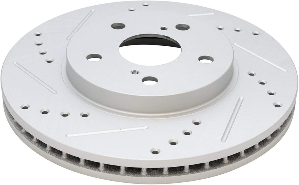 TRQ Performance Front Brake Pad and Rotor Set Ceramic Drilled Slotted Coated Vented Rotors Calipers Compatible with 2004-2010 Toyota Sienna 2005-2007 Avalon 2005-2006 Camry 2004-2008 Solara