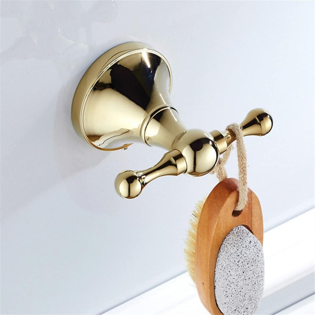 KETTEL Gold Bathroom Hardware Set， Antique Holders Shelf Double Wall Hooks Gold Holder Bathroom Accessories Set，12 Pieces Fixtures