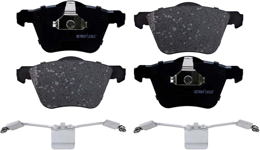 Detroit Axle - Front Brake Kit for 2003-2014 Volvo XC90 Drilled and Slotted Disc Brake Rotors Ceramic Brakes Pads 2004 2005 2006 2007 2008 2009 2010 2011 2012 2013 Replacement : 13.23' inch Rotor