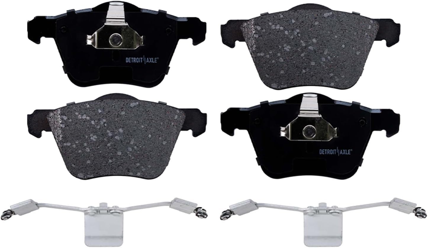 Detroit Axle - Front Brake Kit for 2003-2014 Volvo XC90 Drilled and Slotted Disc Brake Rotors Ceramic Brakes Pads 2004 2005 2006 2007 2008 2009 2010 2011 2012 2013 Replacement : 13.23' inch Rotor